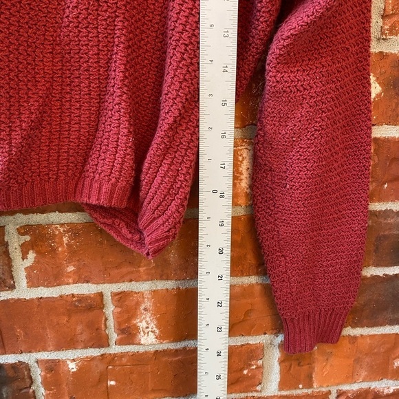 Hollister Womens Large Red Twist Back Waffle Knit Cropped Sweater - Picture 10 of 11